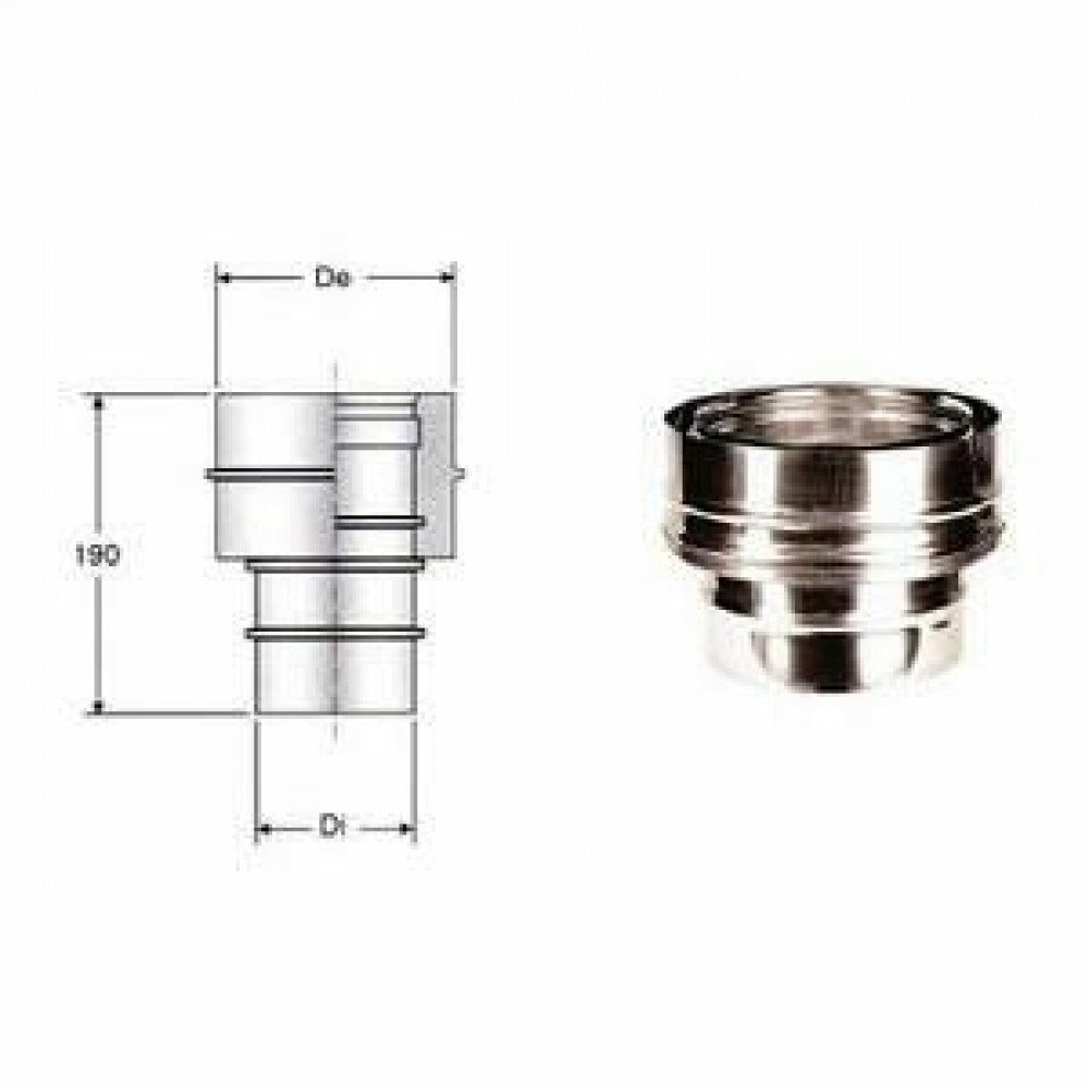 Inox doppia parete aisi 316 giun zione mono doppia d.150 200