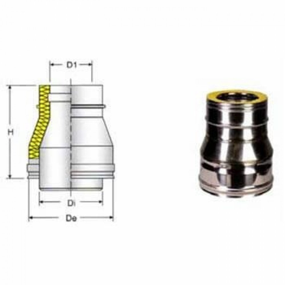 Inox doppia parete aisi 316 racc ordo d.080 130f-100m b09gxhlrv4