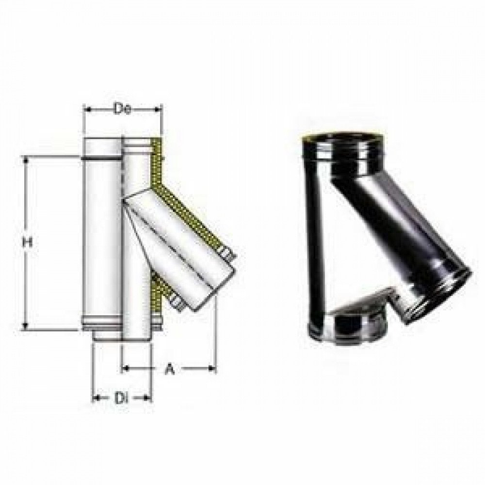 Inox doppia parete aisi 316 racc ordo a 135 braga d.300 350 b09gx